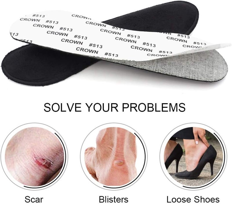 DrFoot Dr. Foot's Heel Grips Liner Insert for Shoes Too Big, Shoe Inserts Liners for Loose Shoes, Preventing Heel Slipping, Rubbing, Non-Slip (Black) - Image 2