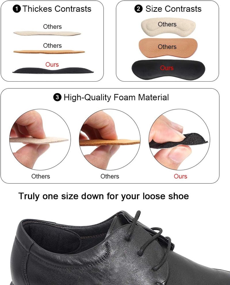 DrFoot Dr. Foot's Heel Grips Liner Insert for Shoes Too Big, Shoe Inserts Liners for Loose Shoes, Preventing Heel Slipping, Rubbing, Non-Slip (Black) - Image 4
