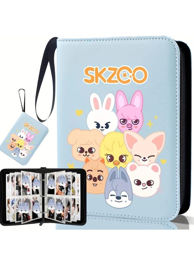 Blue SKZ Korean Lomo Card Binder Photo Album 4 Pockets Holds 400 Cards For Fans - Image 3