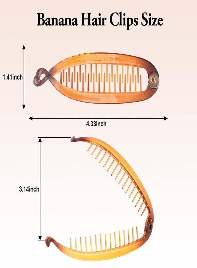 ANBALA 6Pcs Small Banana Clip Banana Clip for Women Retro 80’s French Hair Clips for Styling, Ponytails & Updos, Classic Banana Hair Clips for Women Girls (Tortoise and Neutral) - Image 2