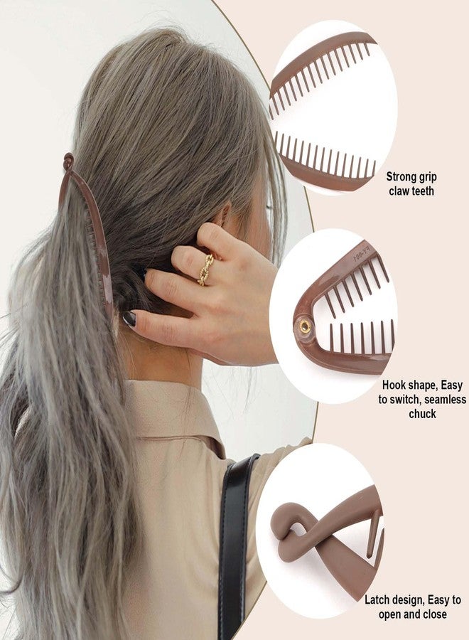 ANBALA 6Pcs Small Banana Clip Banana Clip for Women Retro 80’s French Hair Clips for Styling, Ponytails & Updos, Classic Banana Hair Clips for Women Girls (Tortoise and Neutral) - Image 5