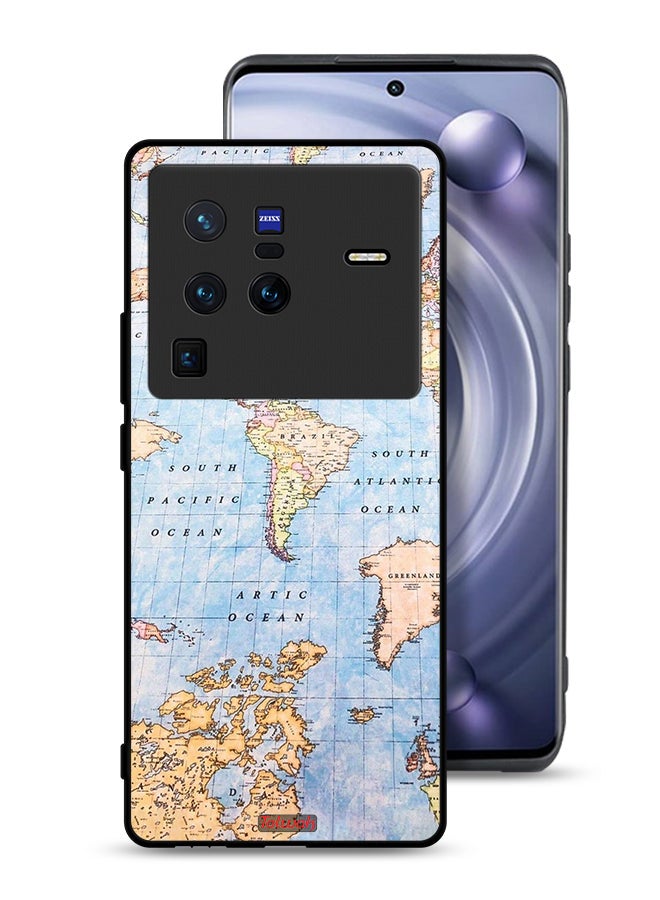 Tolwak Vivo X80 Pro Protective Case Cover World Map - Image 1