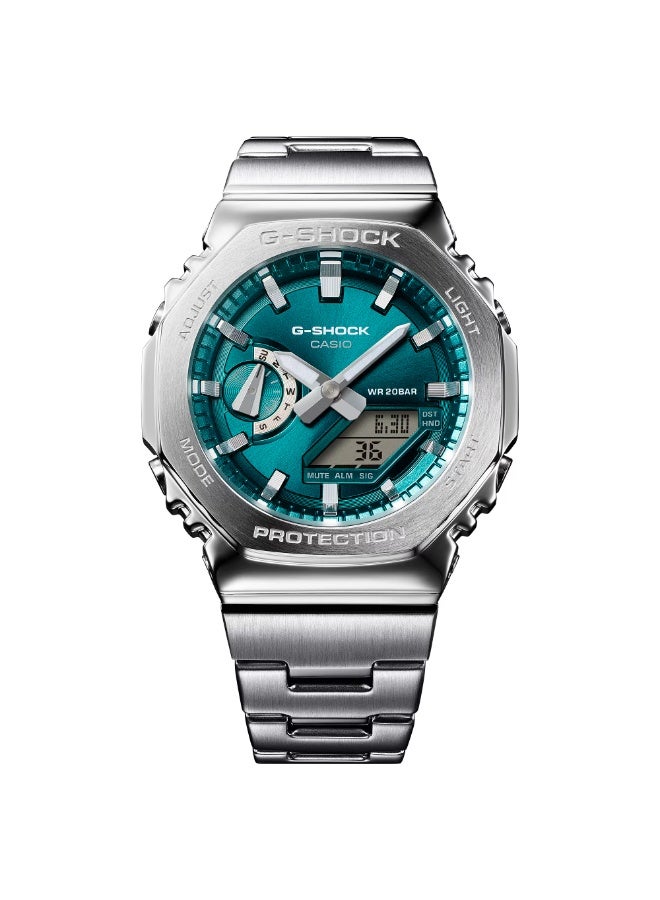 Casio G-Shock GM-2110D-3A1 Analog Digital Men's Watch Stainless Steel 200M Water Resistant Green Dial - Image 3