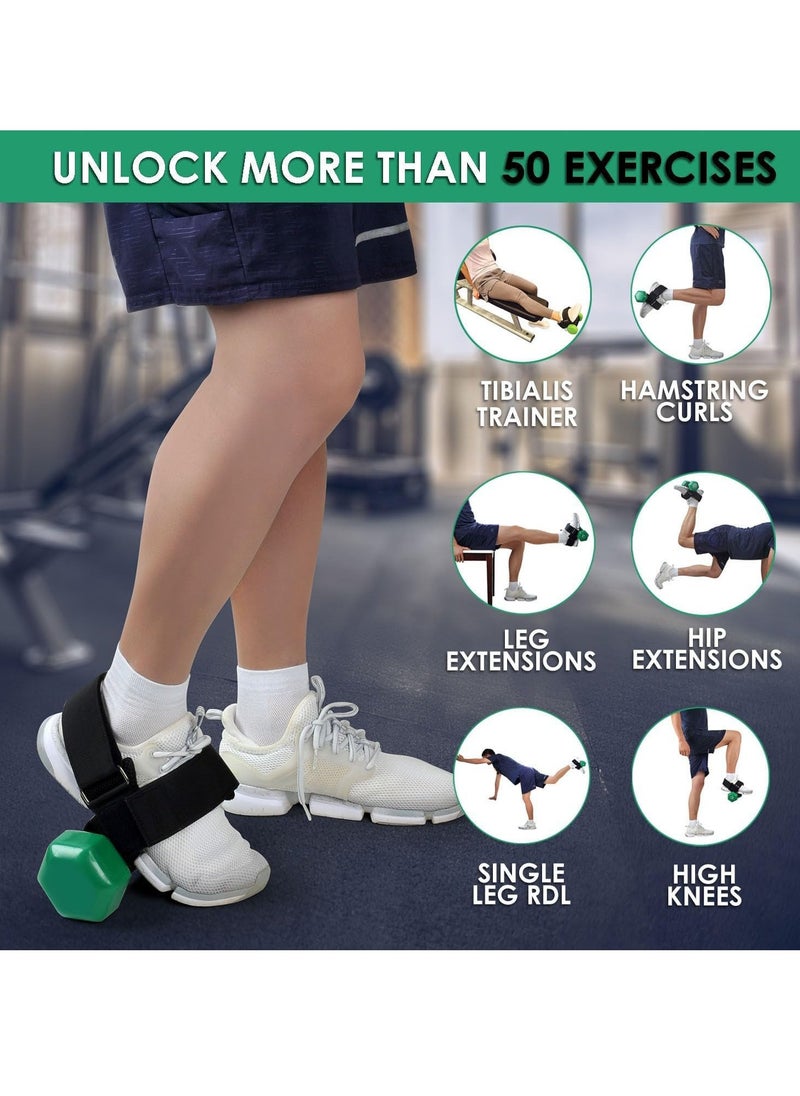 Dumbbell Foot Attachment, Tibialis Trainer, Adjustable Ankle Weights, Ankle Straps for Weight Lifting, Leg Workouts at Home for Hip Flexors, Shin Splint, Hamstring Curls, Leg extensions, Home Gym Equipment，（Pair）