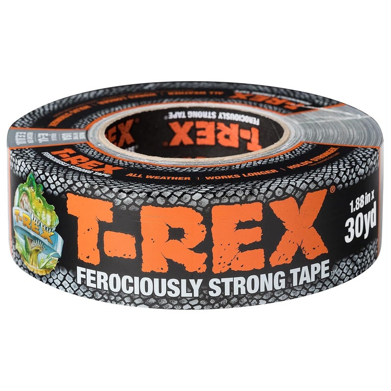 T-Rex Tape Heavy Duty Duct Tape With Uv Resistant & Waterproof Backing For Ferociously Strong Repairs, 1.88" X 30 Yd, Gunmetal Grey, 1 Roll - Image 1