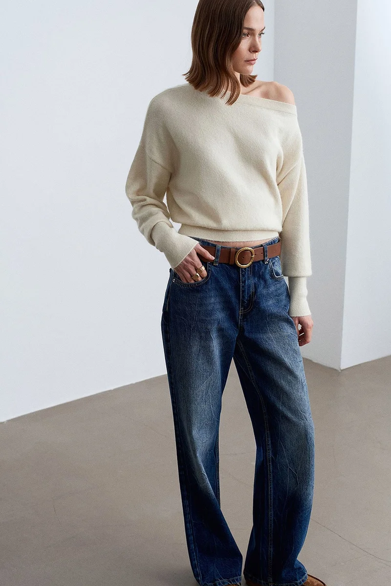 Dilvin Ivory Natural DILVIN Women's Knit Sweater for Women | Best Price UAE