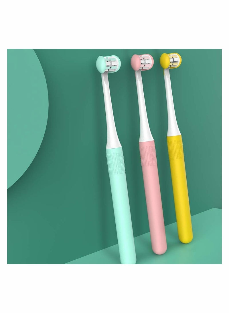 SOLARAE 3D Soft Toothbrush Set for Adults and Kids - 3 Count Manual Toothbrushes for Effective Oral Care, Gently Protects Teeth and Gums, Ideal for Family Use. - Image 5