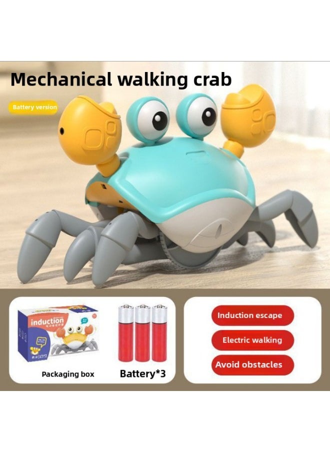 Electric Induction Automatic Escape Crab Toy Children 3 Years Old 1 Infant Boys And Girls Baby Simulation Crawling-Color:Electric Crab (battery Version) (green)  - Image 1