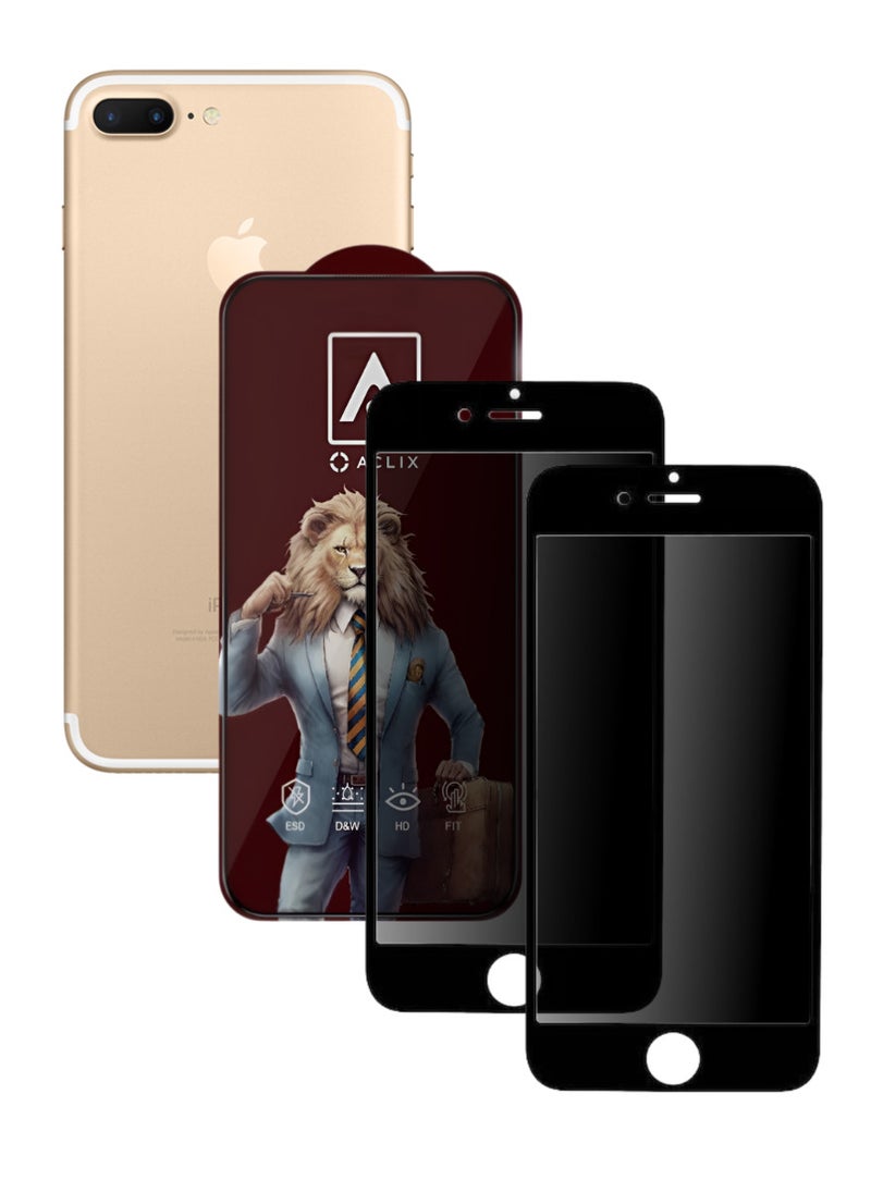ACLIX 2 Pieces Antistatic ESD Dustof Premium Quality High Definition Anti-Spy Privacy Tempered Glass Screen tector Designed For  iPhone 7 Plus - Image 1