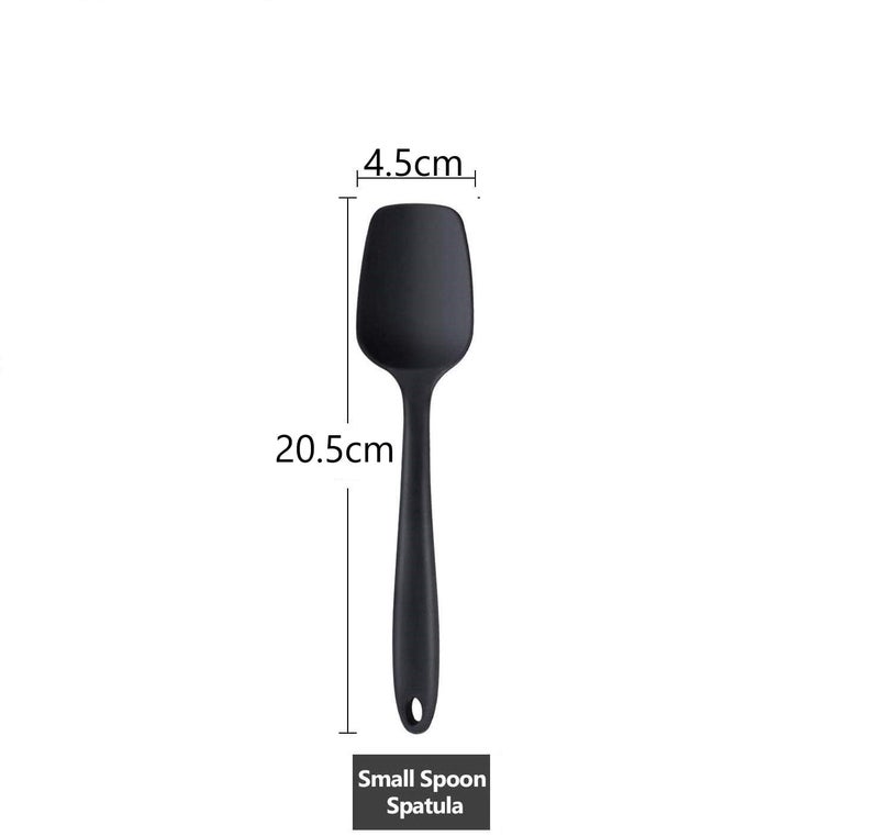 Ramkuwar Silicone Kitchen Utensils Set Non-Stick Spoon & Spatula, Flexible, Non-Toxic Cooking Tools – Black (2 Piece) - Image 2