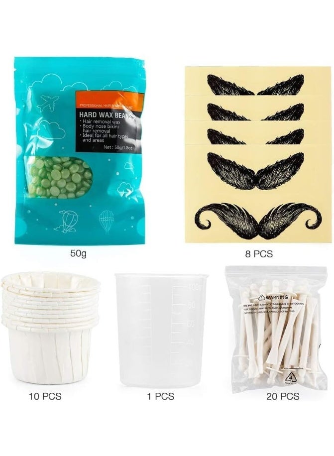LIDDY Nose Wax Kit for Men and Women, 50g Wax, Nose Hair Removal Waxing Kit, Safe Quick Nose Ear Hair Removal Wax for Removing Nose Eyebrow Hair - Image 5