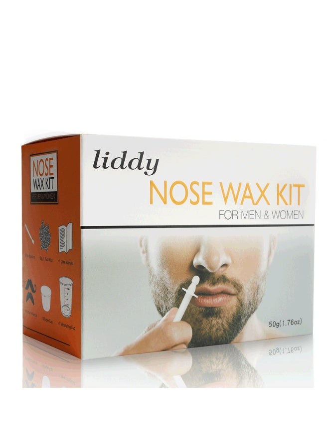 LIDDY Nose Wax Kit for Men and Women, 50g Wax, Nose Hair Removal Waxing Kit, Safe Quick Nose Ear Hair Removal Wax for Removing Nose Eyebrow Hair - Image 1