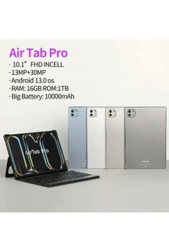 AirTab Airtab Pro Smart Tablet with 10.1-inch FHD Screen, 16GB RAM, 1TB Storage - with Arabic Keyboard - Gray  - Image 2