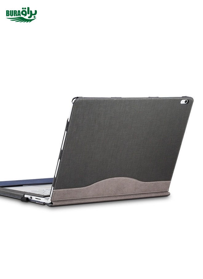 BURAQ PU Leather Laptop Protective Sleeve For Microsoft Surface Book 1 13.5 inches(Gentleman Gray)  - Image 1