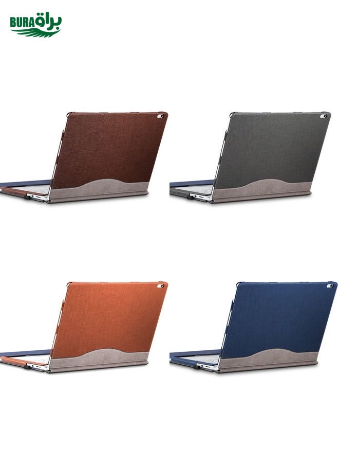 BURAQ PU Leather Laptop Protective Sleeve For Microsoft Surface Book 1 13.5 inches(Gentleman Gray)  - Image 2