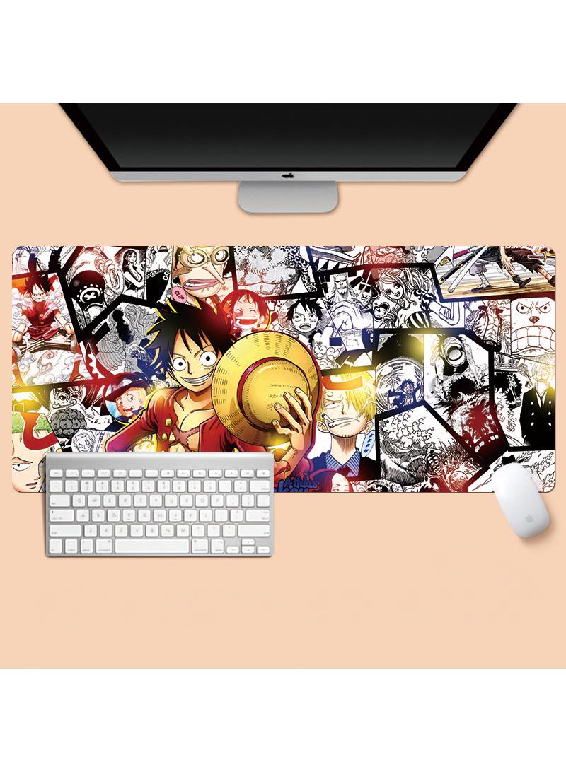 Y&D One Piece Anime Gaming Mouse Pad Extended Large Mat Desk Pad Stitched Edges Mousepad Long Mouse Pad And Non-Slip Rubber Base Mice Pad 800X300X4mm 