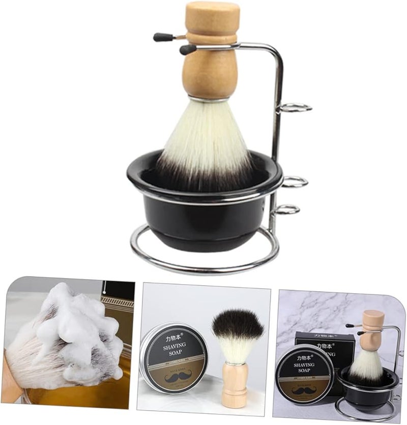 مجموعة فرشاة الحلاقة فالكليد مع وعاء حامل ومقبض مريح ناعم لتحضير الرغوة بسهولة - Image 3