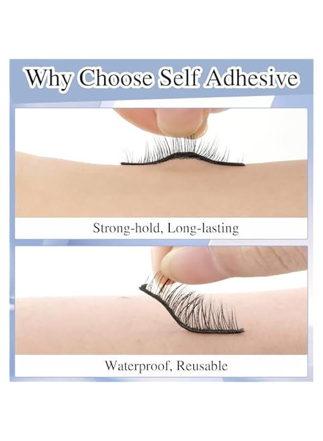 أشرطة رموش لاصقة ذاتية الالتصاق، 20 شريطاً قابلاً لإعادة الاستخدام لتثبيت الرموش بدون لصق، حزام شفاف وشريط أسود لتركيب رموشك بكل سهولة. - Image 4