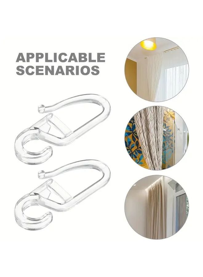 30pcs Transparent Plastic Curtain Hooks Durable Easy Install Wall Mount for Hanging Curtains Shades - Image 3