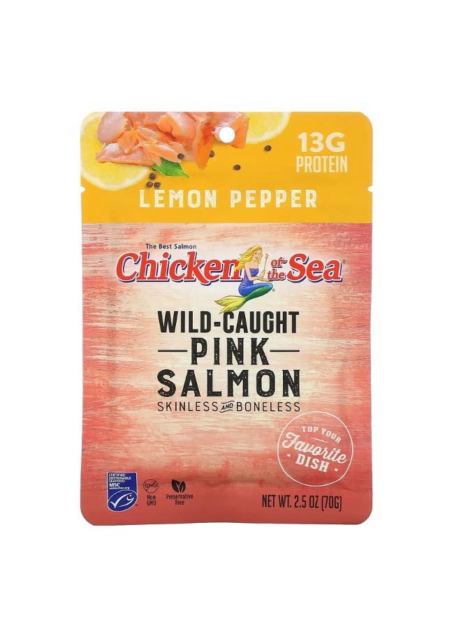 Chicken Of The Sea Wild Caught Pink Salmon Lemon Pepper 2.5 oz 70 g  - Image 1