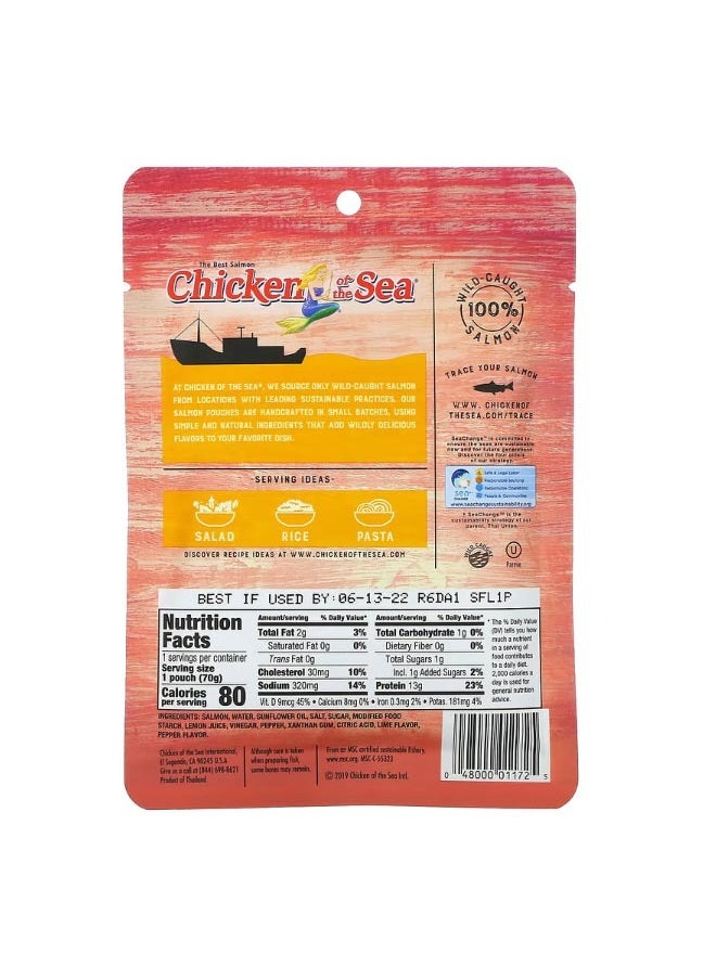 Chicken Of The Sea Wild Caught Pink Salmon Lemon Pepper 2.5 oz 70 g  - Image 2