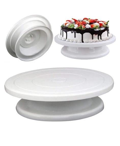 CELLEBII Turntable 360 Degree Rotating / Revolving Cake Stand Using for Icing Decorating Round Cake Turning Table Stand - Image 1
