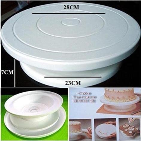 CELLEBII Turntable 360 Degree Rotating / Revolving Cake Stand Using for Icing Decorating Round Cake Turning Table Stand - Image 3
