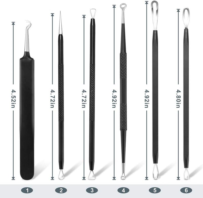 Tomata Blackhead Remover Pimple Popper Tool Kit - (6 Piece Kit) - Professional Stainless Pimples Comedone Extractor Removal Tool - Image 3