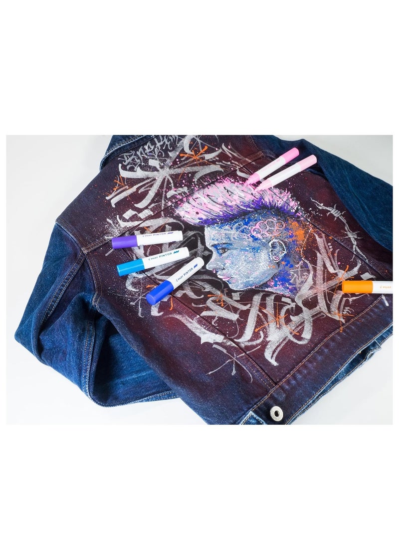 PILOT 6-Piece Pintor Water Based Paint Marker Broad 8.0mm Tip Metallic Colours - Image 4