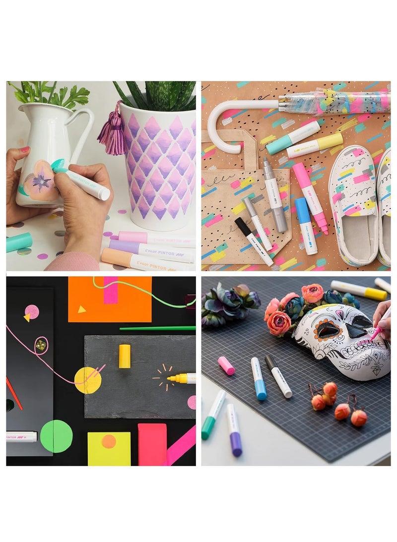 PILOT 6-Piece Pintor Water Based Paint Marker Broad 8.0mm Tip Metallic Colours - Image 5