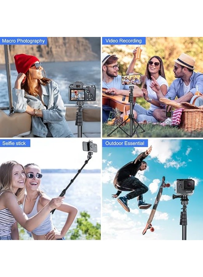 67″ Extendable Phone Tripod & Selfie Stick – Wireless Remote, Phone Holder for iPhone/Android & Camera - Image 5