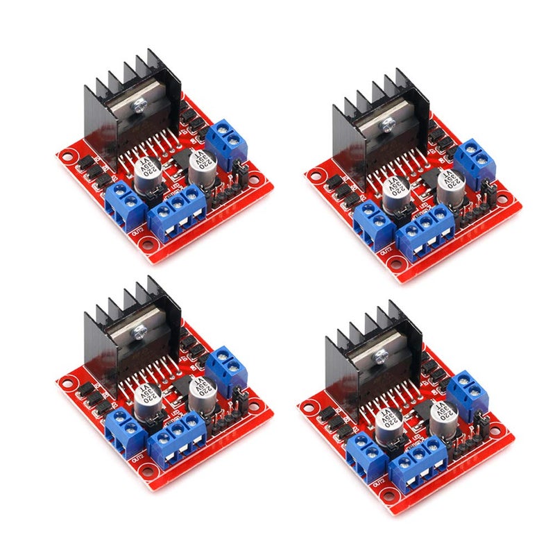 AiTrip 4 Pack L298N Motor Drive Controller Board DC Dual H-Bridge Robot Stepper Motor Control and Drives Module for Arduino Smart Car Power Compatible with Arduino UNO MEGA R3 Mega2560 - Image 1