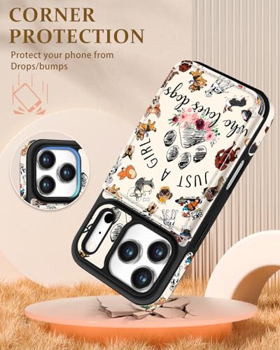 Shorogyt Compatible with iPhone 17 Pro Max Wallet Case with Card Holder - Cute Dog Lover Design Kickstand for Magnetic Clasp Back Flip Folio Leather Phone Covers for Women Men Girls - Image 4