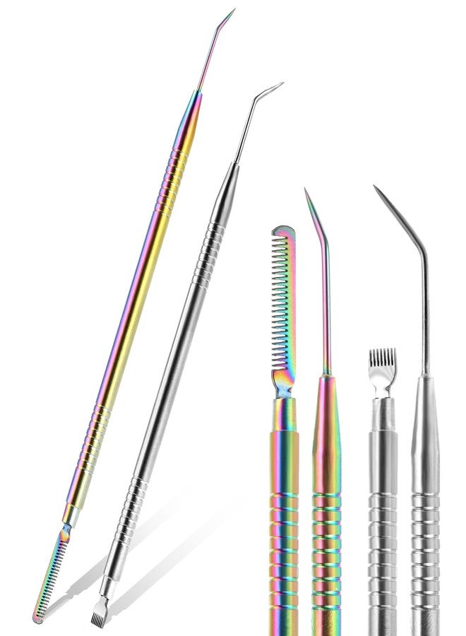 Sliverdew 2 in 1 Lash Lift and Tint Kit, 2 Pcs Professional Lash Lift Rods Stainless Steel Lash Comb Metal Eyelash Comb Separator Lash Applicator Tool for Eyebrow Perming Tinting Curling Lash Extension Supplies - Image 1