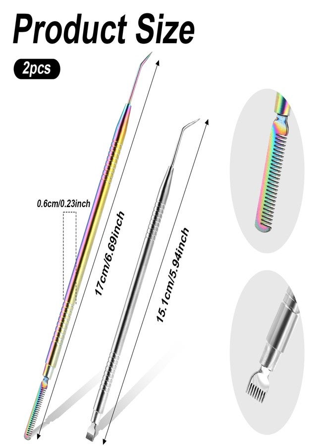 Sliverdew 2 in 1 Lash Lift and Tint Kit, 2 Pcs Professional Lash Lift Rods Stainless Steel Lash Comb Metal Eyelash Comb Separator Lash Applicator Tool for Eyebrow Perming Tinting Curling Lash Extension Supplies - Image 5