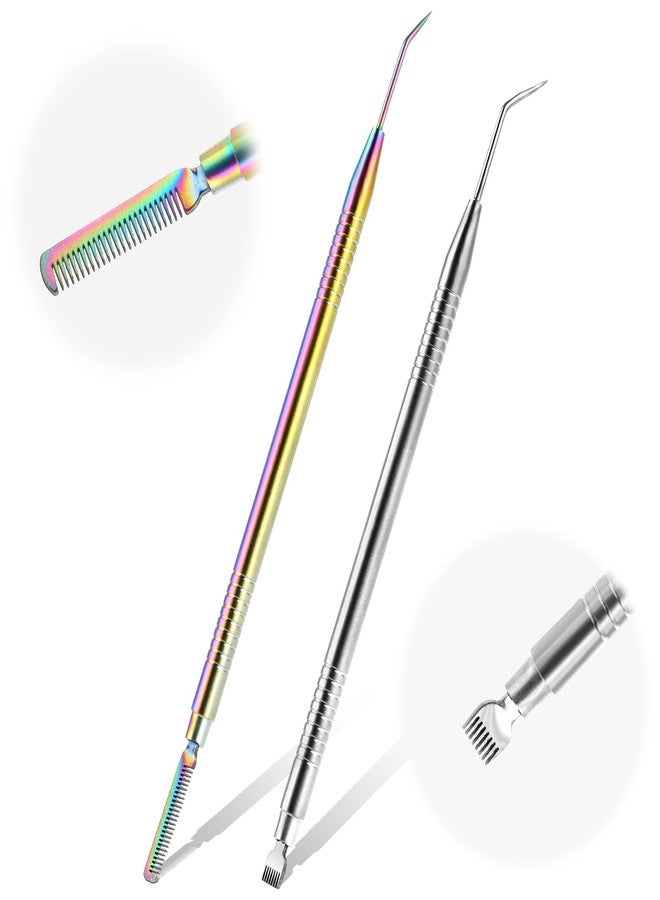 Sliverdew 2 in 1 Lash Lift and Tint Kit, 2 Pcs Professional Lash Lift Rods Stainless Steel Lash Comb Metal Eyelash Comb Separator Lash Applicator Tool for Eyebrow Perming Tinting Curling Lash Extension Supplies - Image 3