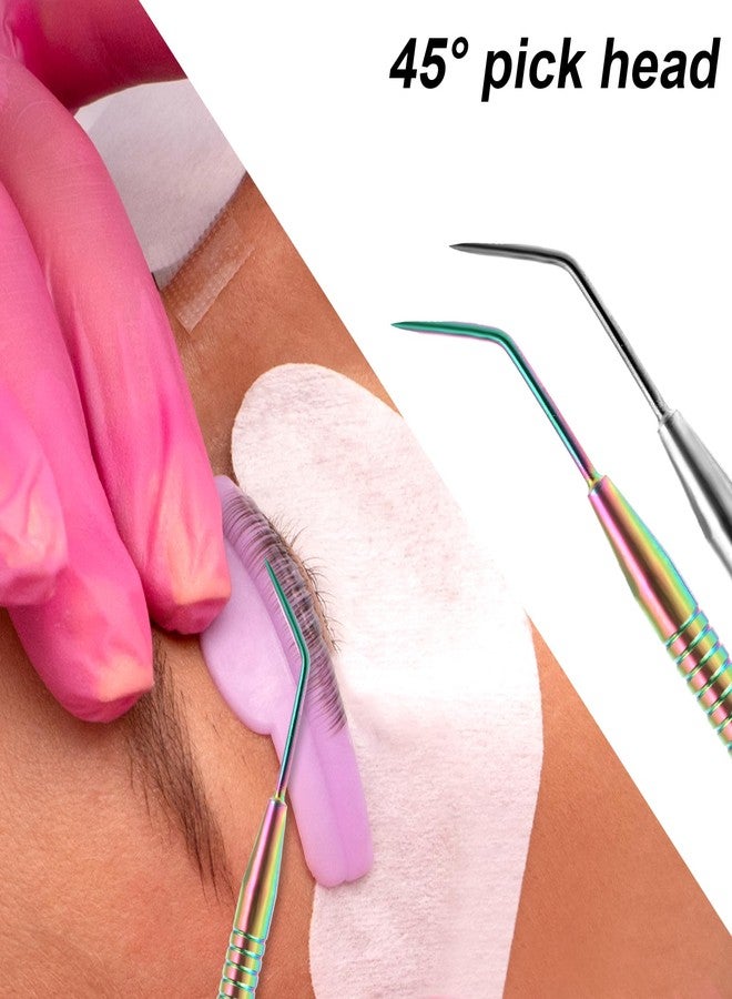 Sliverdew 2 in 1 Lash Lift and Tint Kit, 2 Pcs Professional Lash Lift Rods Stainless Steel Lash Comb Metal Eyelash Comb Separator Lash Applicator Tool for Eyebrow Perming Tinting Curling Lash Extension Supplies - Image 4