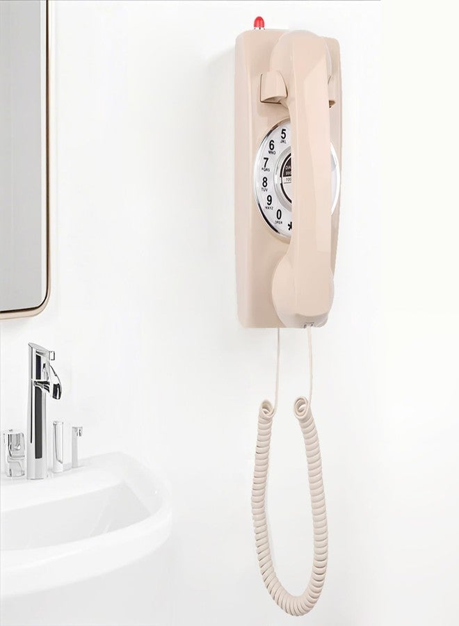TelPal Corded Vintage TRIMLINE Home Phone, Easy Wall-Mount Landline Phone, Antique Rotary Dial Senior Phones,Last Number Redial, Loud Bell,Retro Working Wall Telephones for Home/Office/Hotel/School - Image 3