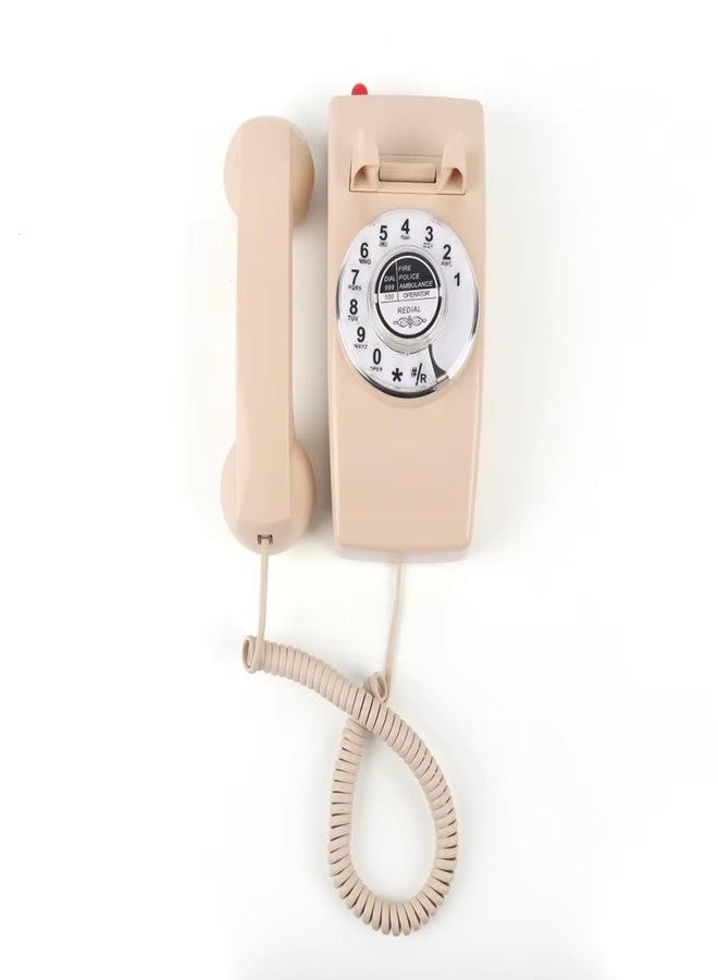 TelPal Corded Vintage TRIMLINE Home Phone, Easy Wall-Mount Landline Phone, Antique Rotary Dial Senior Phones,Last Number Redial, Loud Bell,Retro Working Wall Telephones for Home/Office/Hotel/School - Image 1