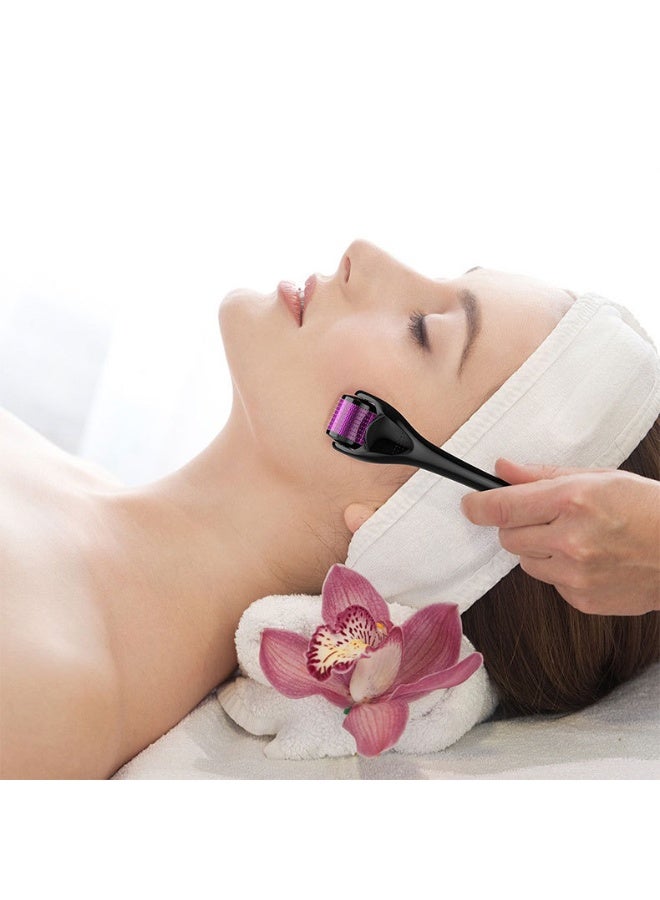 عبوة من قطعتين من بكرات تدليك الوجه، تقلل التجاعيد وتمنع تساقط الشعر، لون بنفسجي، 5.2 × 1.1 × 1.2 سم - Image 2