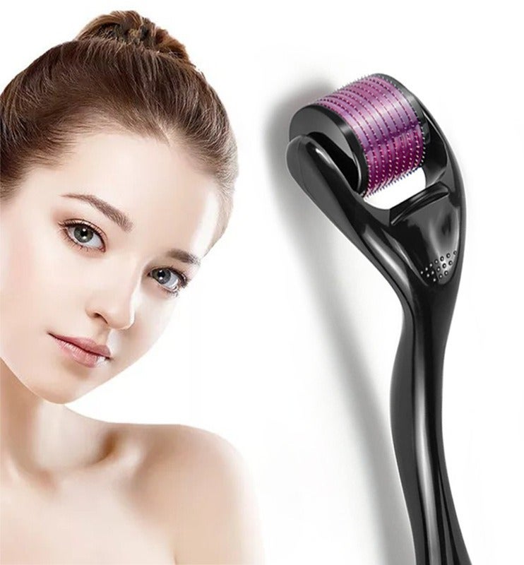 عبوة من قطعتين من بكرات تدليك الوجه، تقلل التجاعيد وتمنع تساقط الشعر، لون بنفسجي، 5.2 × 1.1 × 1.2 سم - Image 1