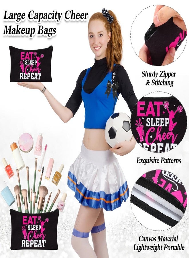 Mimorou 80 Pcs Cheer Gift Bulk for Team Cheerleader Gifts Include 20 Cheerleader Bracelet 20 Cheer Makeup Bag 20 Keychain 20 Scrunchies for Cheerleading Party Favors(Black) - Image 5