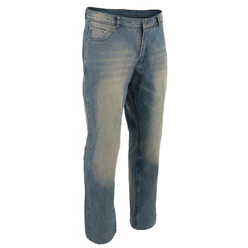 Milwaukee Leather جينز دينييم للرجال من ميلووكي جلد MDM5002 باللون الأزرق المترو مع درع لحماية الدراجات النارية معززة بألياف الأراميد - 40 - Image 4
