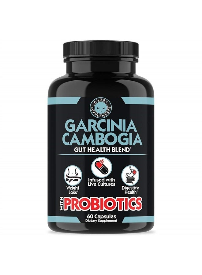 Angry Supplements غارسينيا كامبوجيا مع البروبيوتيك، مزيج لفقدان الوزن وصحة الأمعاء، علاج طبيعي للتخلص من السموم لوزن صحي، انتظام وهضم (1-زجاجة) - Image 4