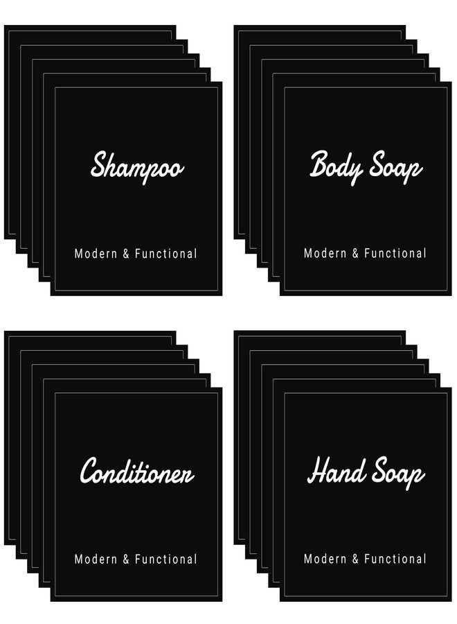 Suream 20Pieces Waterproof Soap Labels for Bottles, Shampoo and Conditioner Dispenser Lable for Kitchen & Bathroom, Removable Stickers for Soap, Lotion, Shampoo and Conditioner - Image 1
