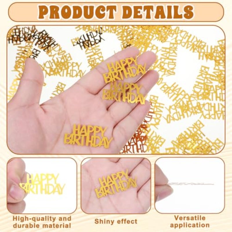 200Pcs Gold Happy Birthday Confetti Birthday Party Decorations Baby/Adult Birthday Table Centerpiece Party Supplies - Image 3