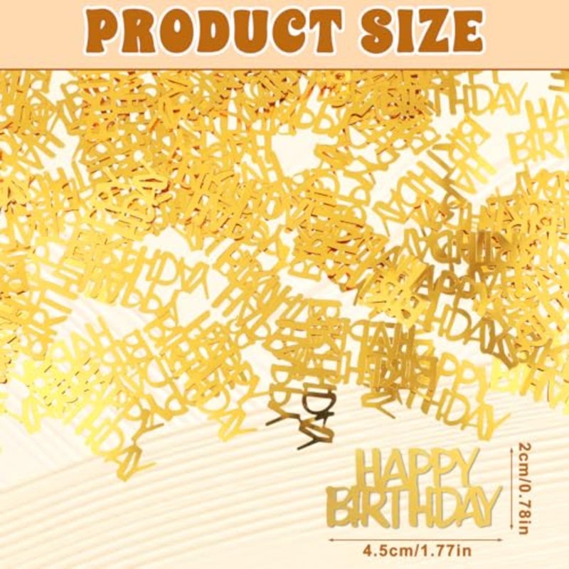 200Pcs Gold Happy Birthday Confetti Birthday Party Decorations Baby/Adult Birthday Table Centerpiece Party Supplies - Image 2