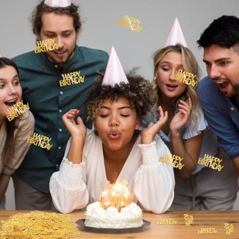 200Pcs Gold Happy Birthday Confetti Birthday Party Decorations Baby/Adult Birthday Table Centerpiece Party Supplies - Image 4