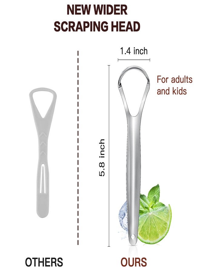 AILE Tongue Scraper, 100% Useful Surgical Stainless Steel Tongue Cleaner for Both Adults and Kids, Professional Reduce Bad Breath Metal Tongue Scrapers, Help Your Oral Hygiene" - Image 2