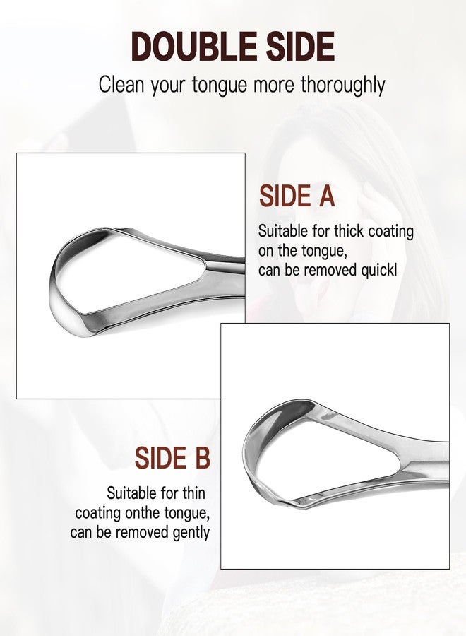 AILE Tongue Scraper, 100% Useful Surgical Stainless Steel Tongue Cleaner for Both Adults and Kids, Professional Reduce Bad Breath Metal Tongue Scrapers, Help Your Oral Hygiene" - Image 3